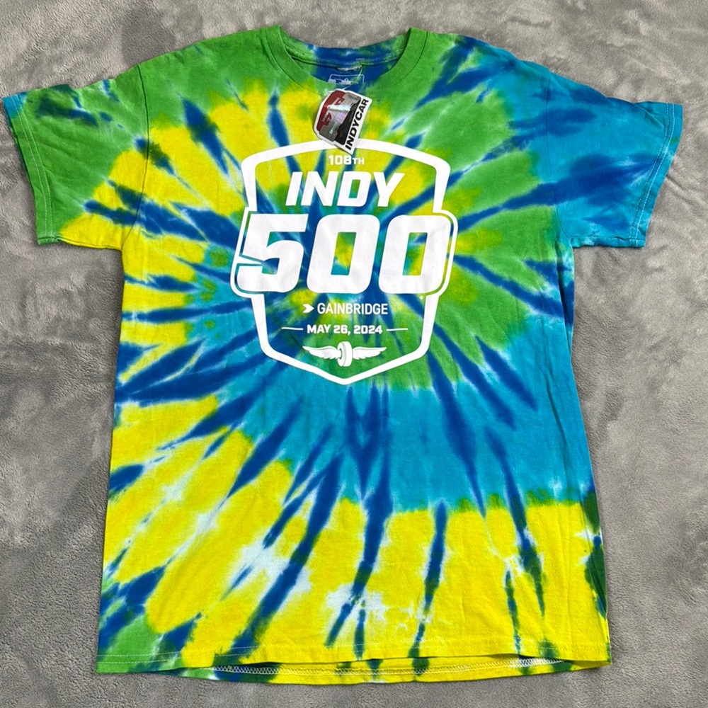 NWT Nascar Indy 500 Tie-Dye T-Shirt, Size Medium